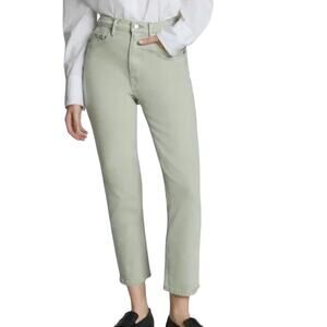 Everlane The Original Cheeky Cropped Green Straight Leg Denim Jeans Size 27